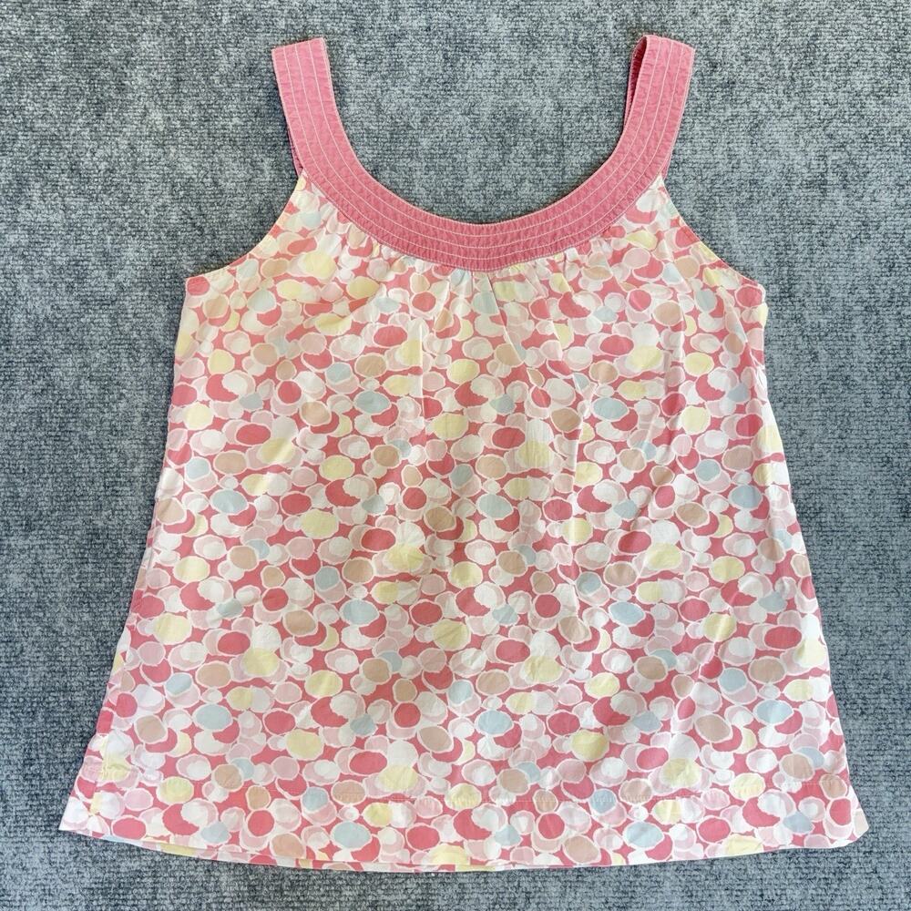 Boden Womens UK 12 US 8 Pink Abstract Dot Print Cotton Sleeveless Blouse